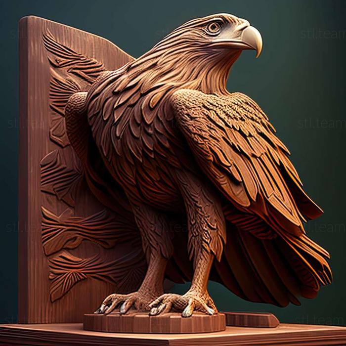 3D model eagle on stand (STL)